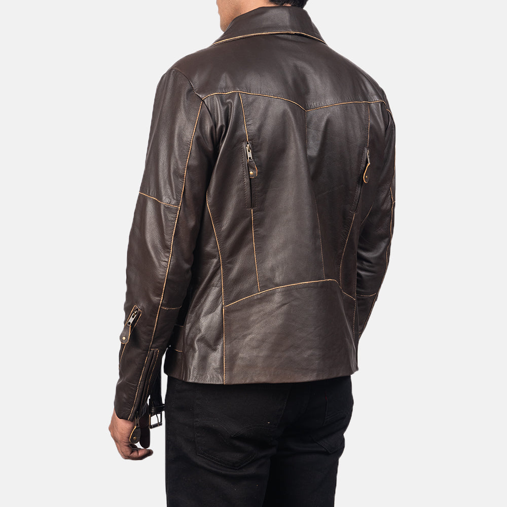 Vincent Nero Giacca Biker in Pelle da Uomo – Vista prodotto alternativa 5