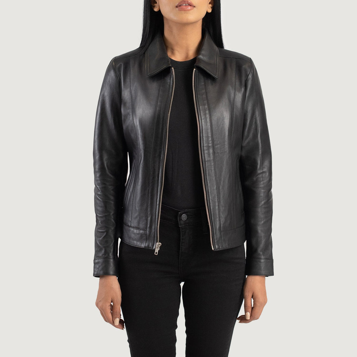 Vixen Classic Collar Giacca in Pelle da Donna – Vista prodotto alternativa 1