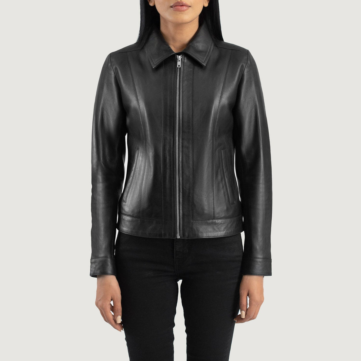 Vixen Classic Collar Giacca in Pelle da Donna – Vista prodotto alternativa 4