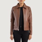 Vixen Classic Collar Giacca in Pelle da Donna – Vista prodotto alternativa 1