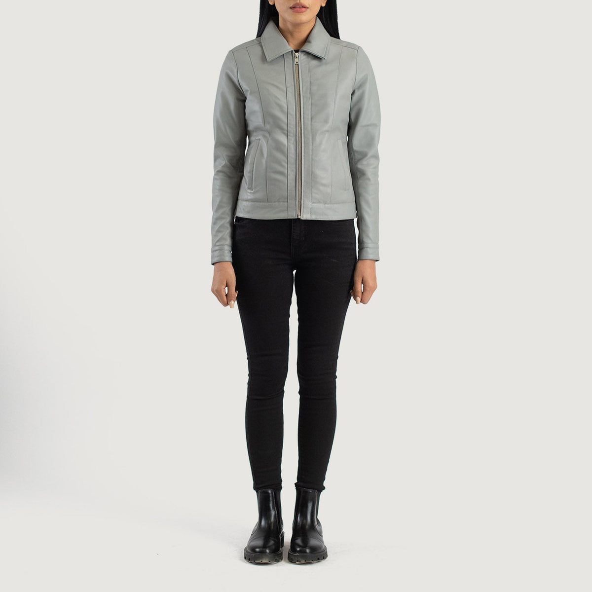 Vixen Classic Collar Giacca in Pelle da Donna – Vista prodotto alternativa 3