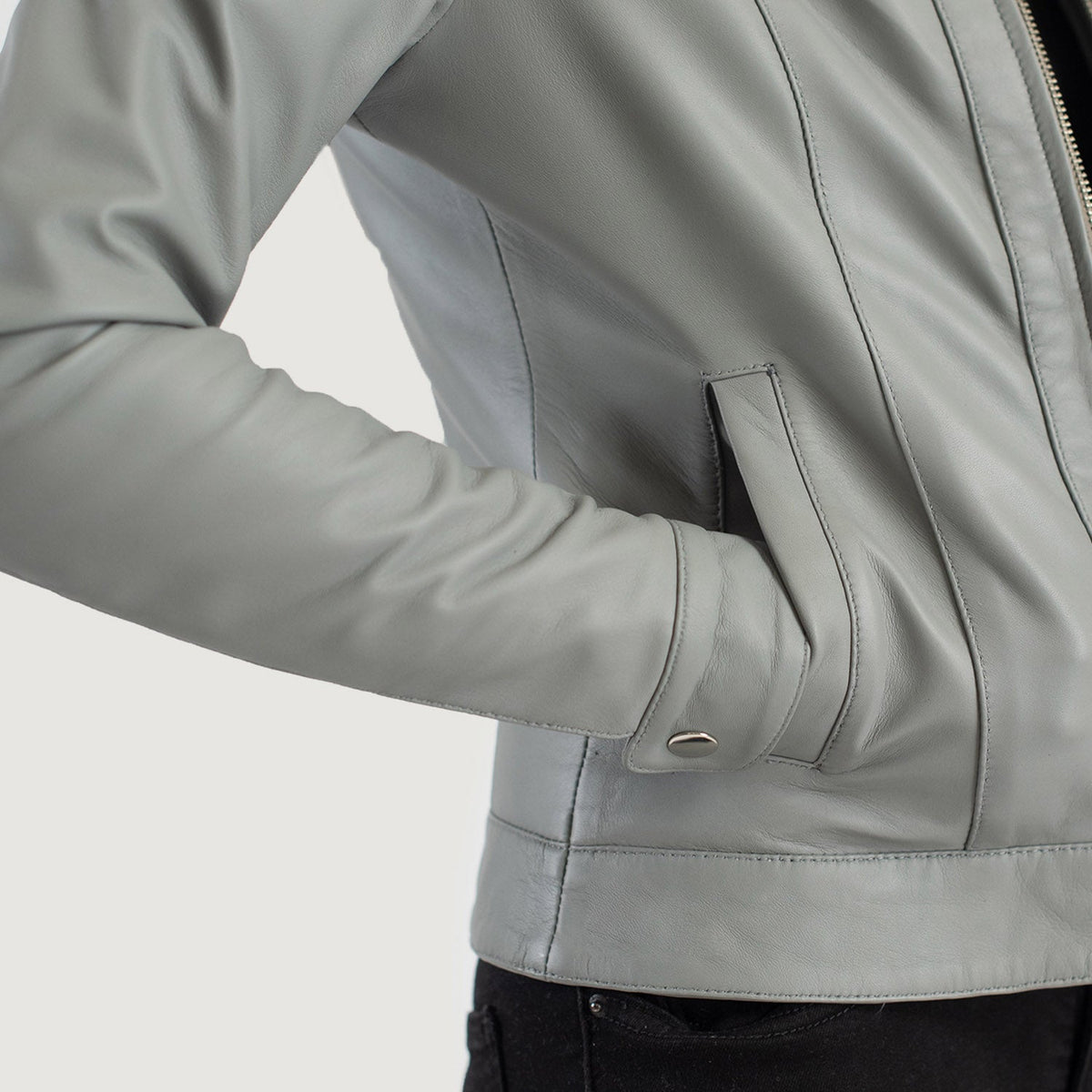 Vixen Classic Collar Giacca in Pelle da Donna – Vista prodotto alternativa 6