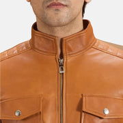 Authentic Sheepskin Leather with Semi-aniline Finish Grain Texture &amp; Heavy-Duty Seam Stitching Detail