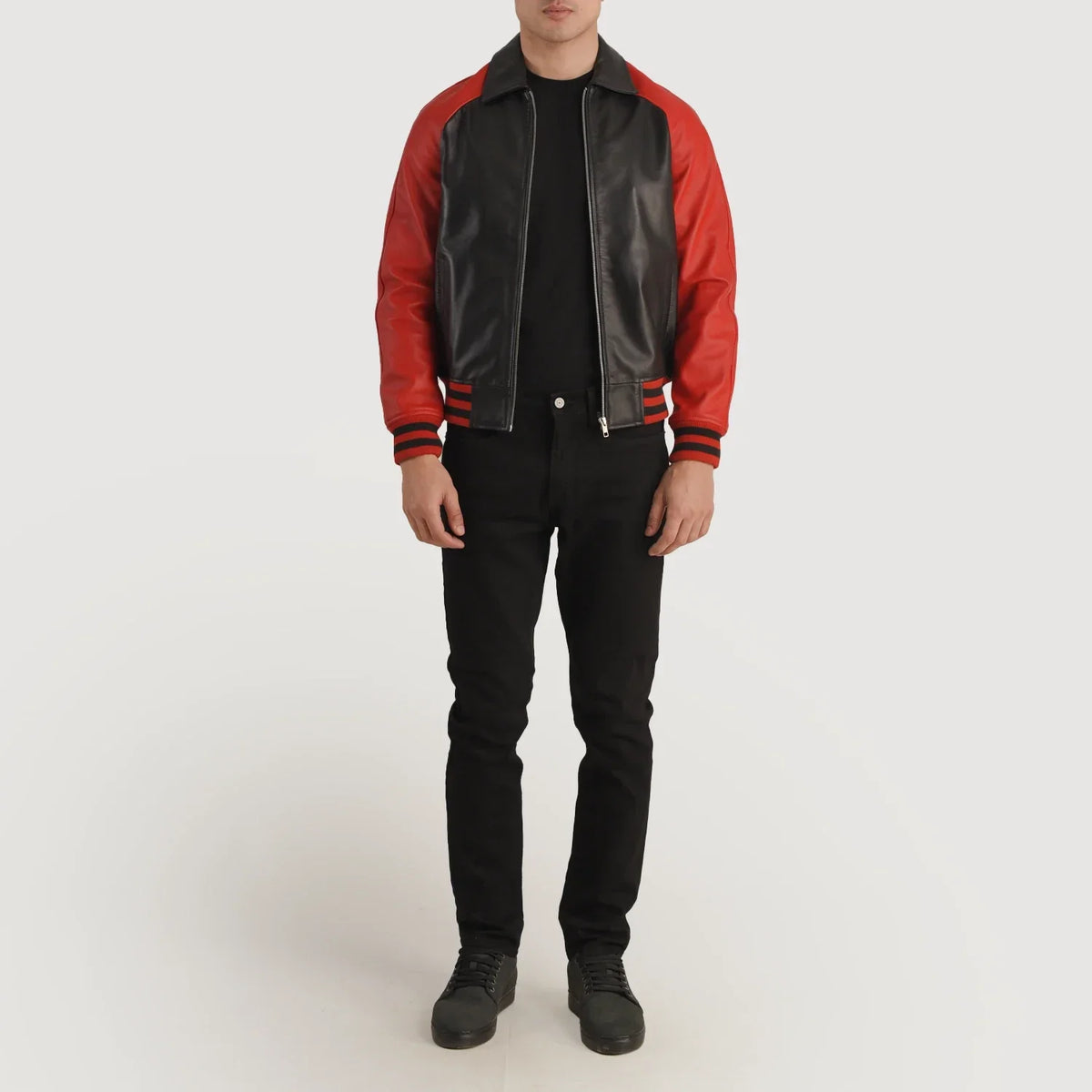 Walton Varsity Giacca in Pelle da Uomo – Vista prodotto alternativa 1