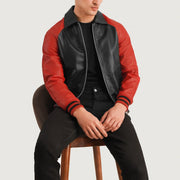 Walton Varsity Giacca in Pelle da Uomo – Vista prodotto alternativa 3