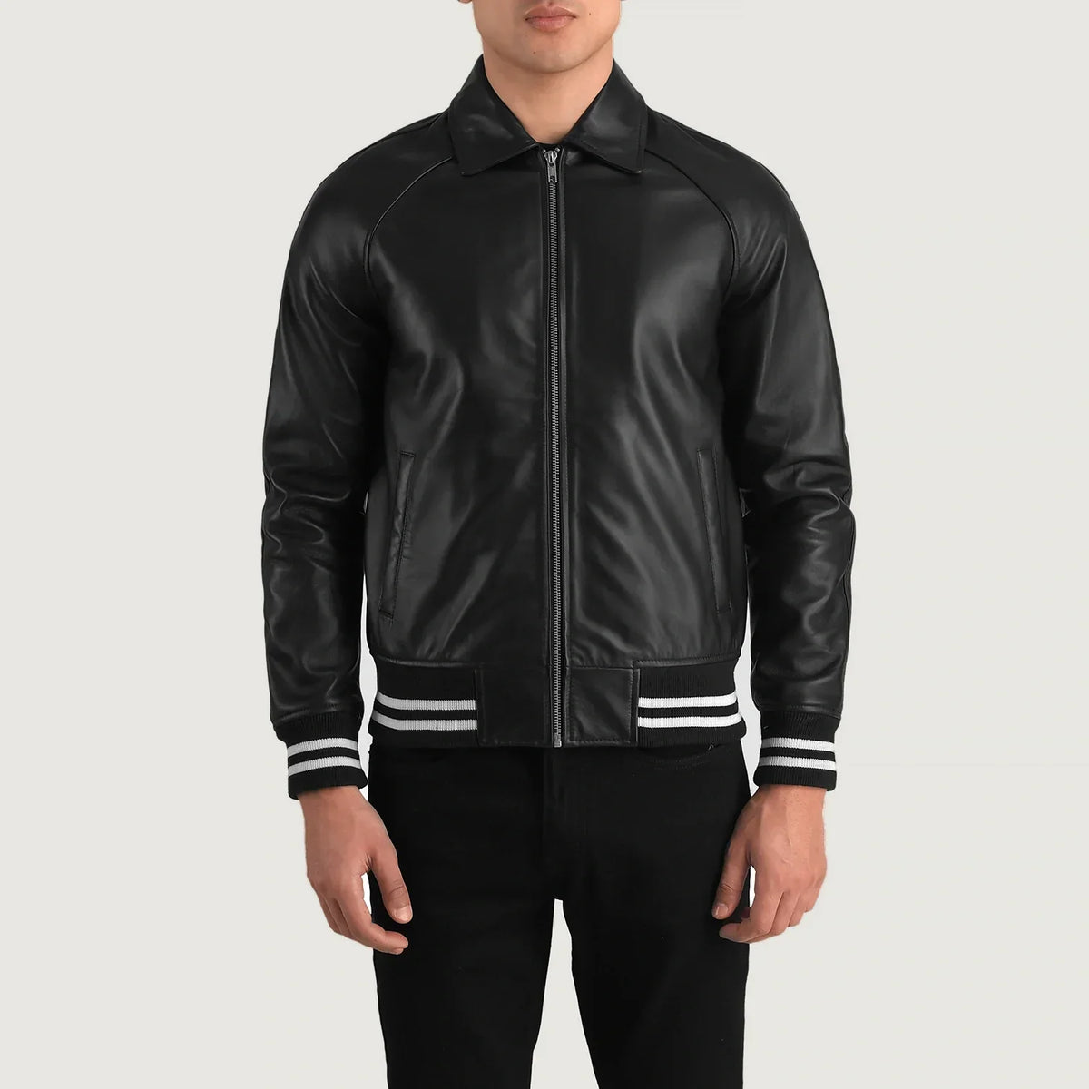 Walton Varsity Giacca in Pelle da Uomo – Vista prodotto alternativa 4
