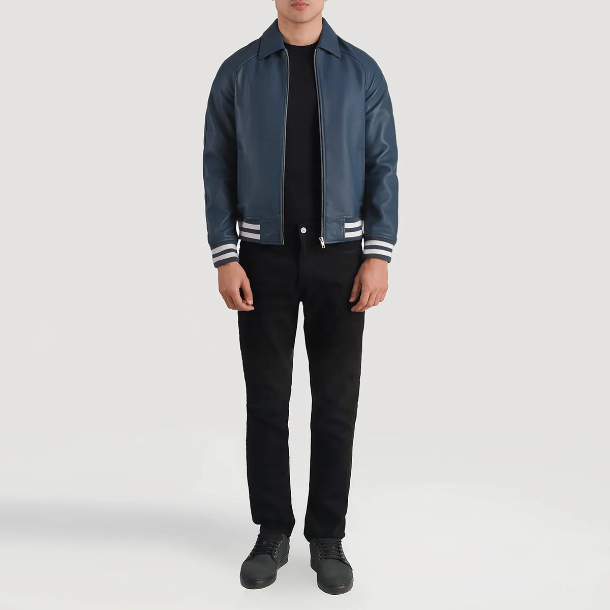 Walton Varsity Giacca in Pelle da Uomo – Vista prodotto alternativa 4