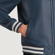 Walton Varsity Giacca in Pelle da Uomo – Vista prodotto alternativa 5