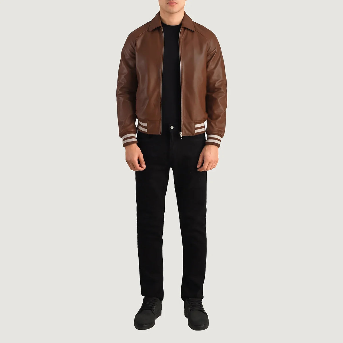 Walton Varsity Giacca in Pelle da Uomo – Vista prodotto alternativa 2