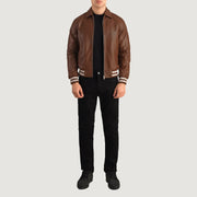 Walton Varsity Giacca in Pelle da Uomo – Vista prodotto alternativa 2