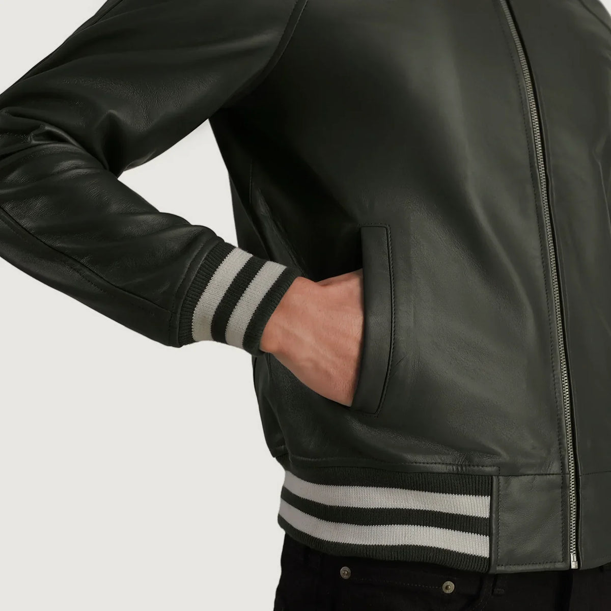 Walton Varsity Giacca in Pelle da Uomo – Vista prodotto alternativa 6