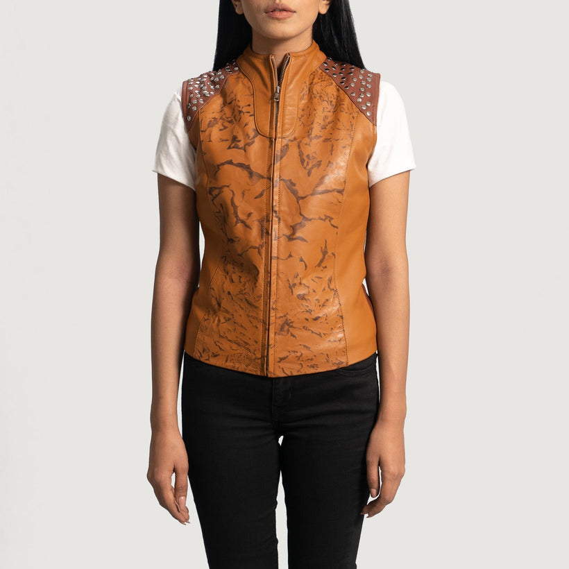 Westina Cuoio Dye Gilet in Pelle da Donna