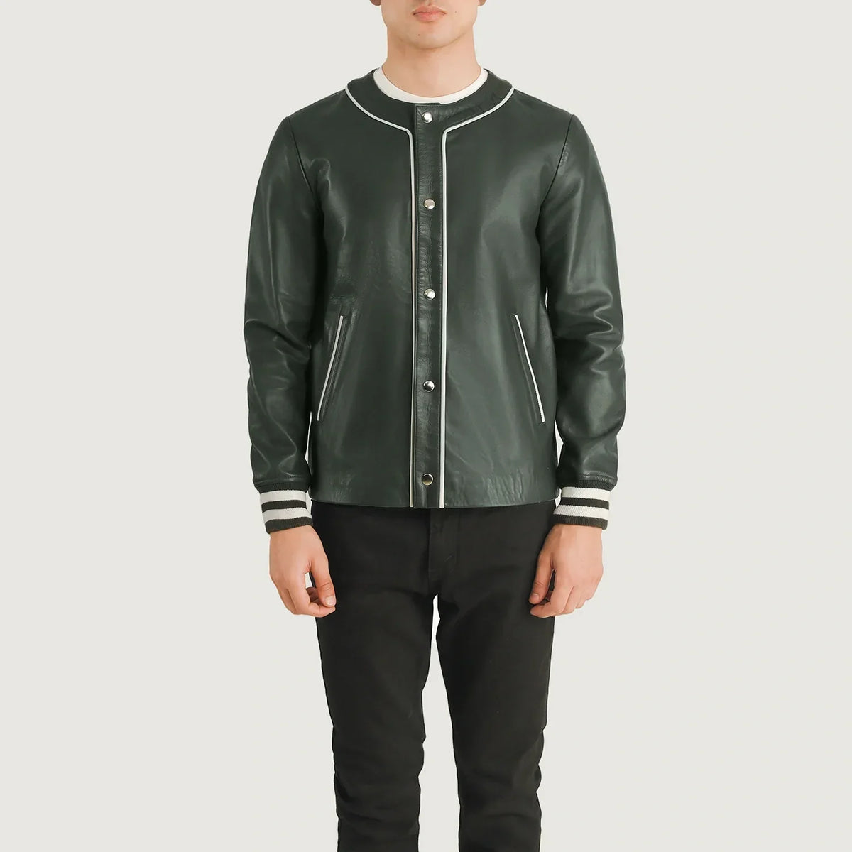 Willis Varsity Giacca in Pelle da Uomo – Vista prodotto alternativa 4