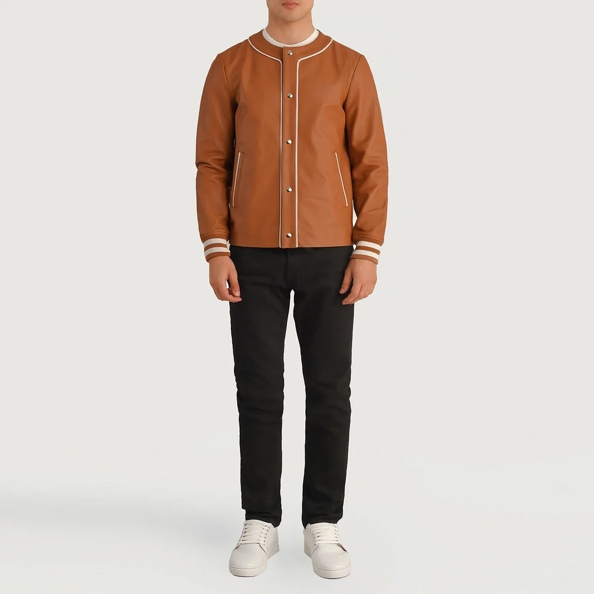 Willis Varsity Giacca in Pelle da Uomo – Vista prodotto alternativa 3