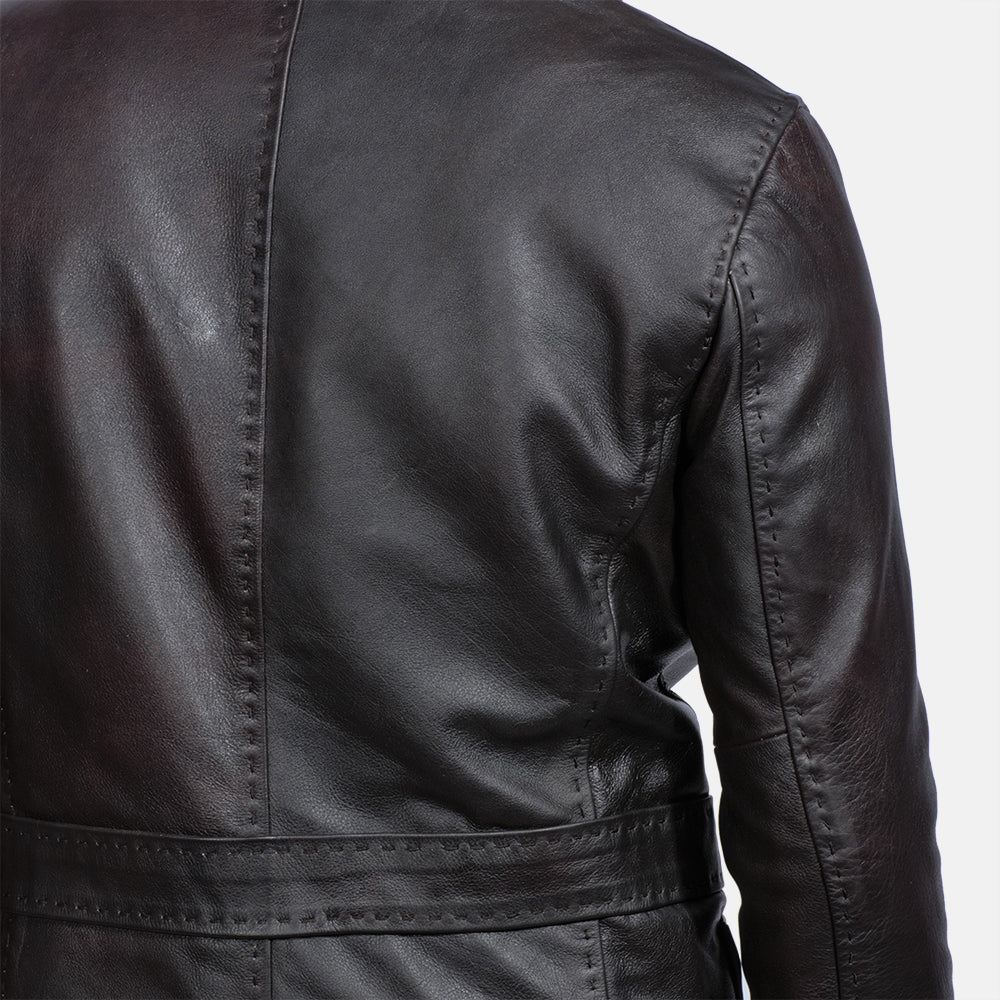 Vera pelle bovina with Pull-up Finish Grain Texture &amp; Heavy-Duty Seam Stitching Detail