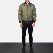 Men's Zack Verde Bomber in Pelle da Uomo - Lateral Side Profile View Showing Sleeve Cut &amp; Athletic Taper Fit