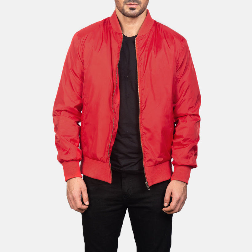 Zack Rosso Bomber in Pelle da Uomo